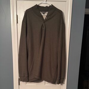 Eddie Bauer Forest Green Fleece Lined Henley